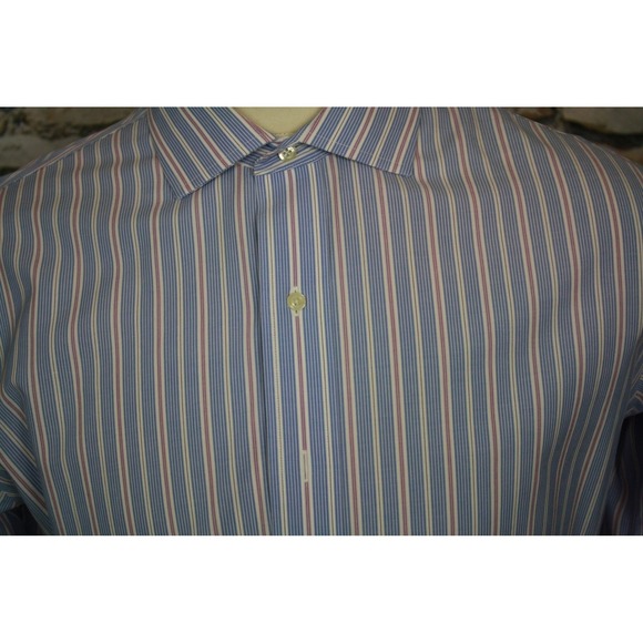 Brooks Brothers Other - Brooks Brothers Striped Dress Shirt Long Sleeve Button Down Blue Pink Size XL